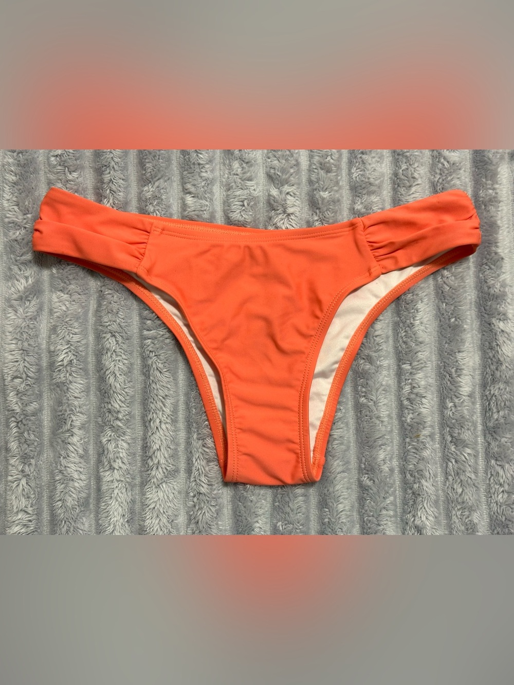 Halcurt Coral Ruched Bikini Bottom — Size M — NWT